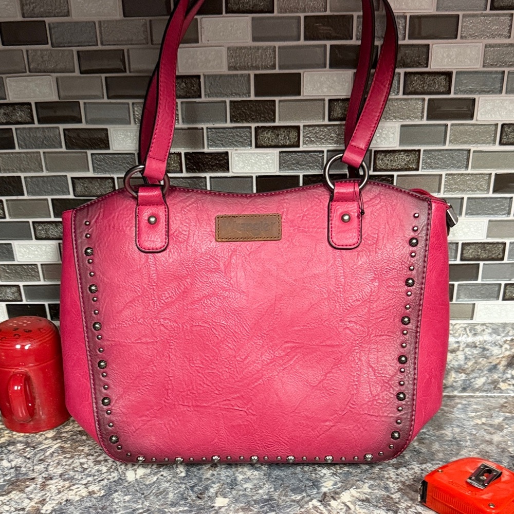 Wrangler Fuchsia Studded Shoulder Bag